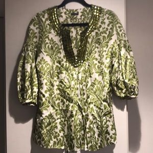 100% silk beaded top